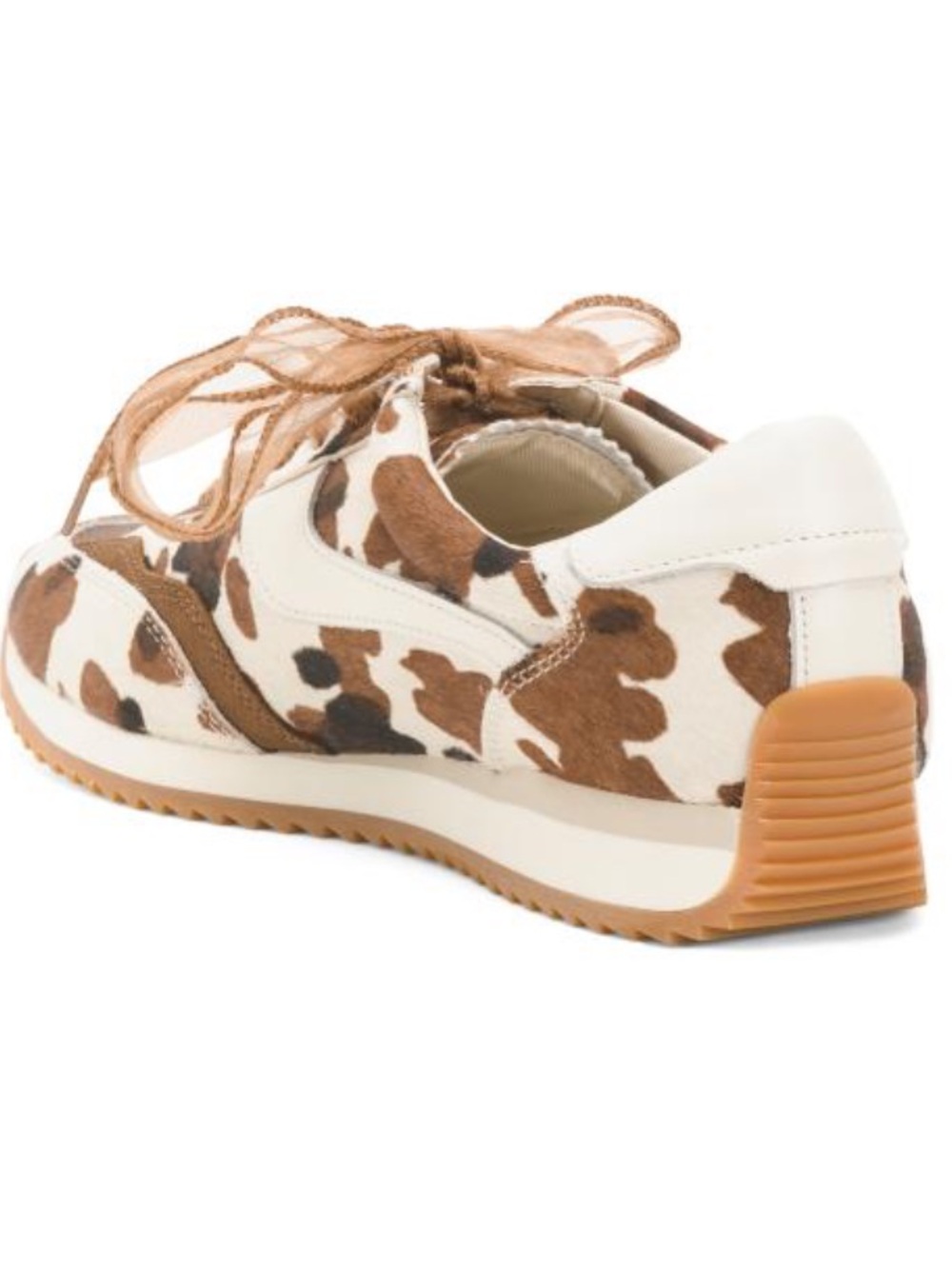 Dolce Vita Brown Cow-Print Lace-Up Women's Sneaker - Picture 2 of 3